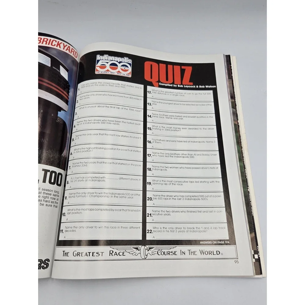 Vintage 1987 Indianapolis 500‎ Official Program Indy 500 Race Guide Collectible